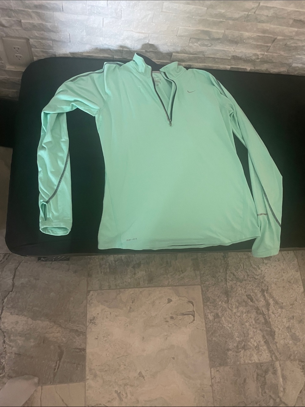 Nike Mint Green Dri-FIT Zip Training Top